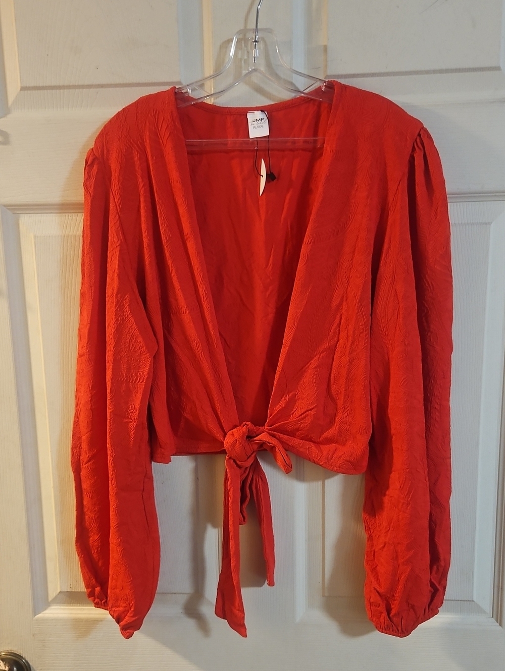 JMP THE LABEL RED EMBOSSED COVER UP TOP: NEW WITHOUT TAGS: SIZE XL/XXL